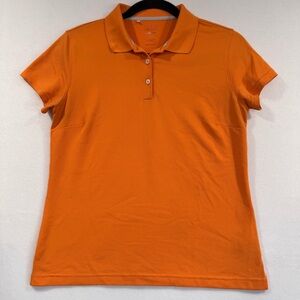 Orange Adidas Climalite Polo Women's Top medium, 3 button with collar